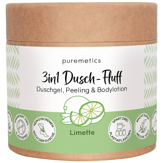 puremetics 3in1 doucheverzorging Douche Fluff Limoen Body scrub Dames 250 g