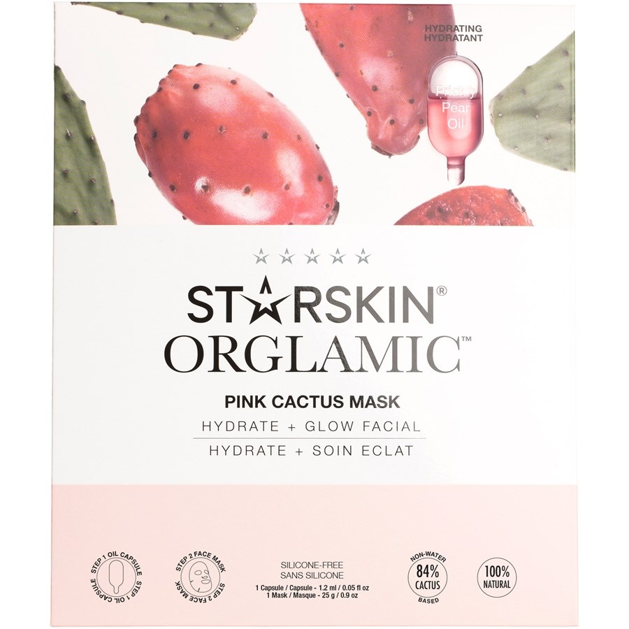 StarSkin Cloth mask Orglamic Face Mask Pink Cactus